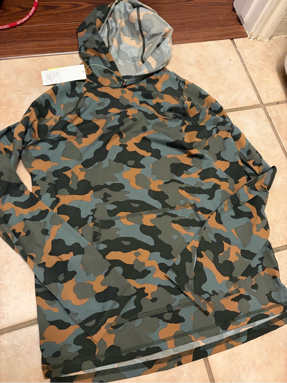 Boys all in motion Camo Hooded Pullover shirt - Green & Tan Camo